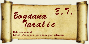 Bogdana Taralić vizit kartica